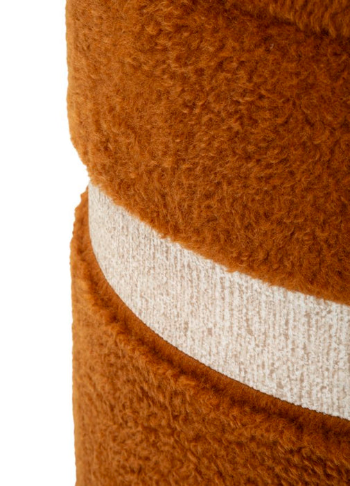 Set van 2 bruine opbergpoefs cm ø 40x47-32x38