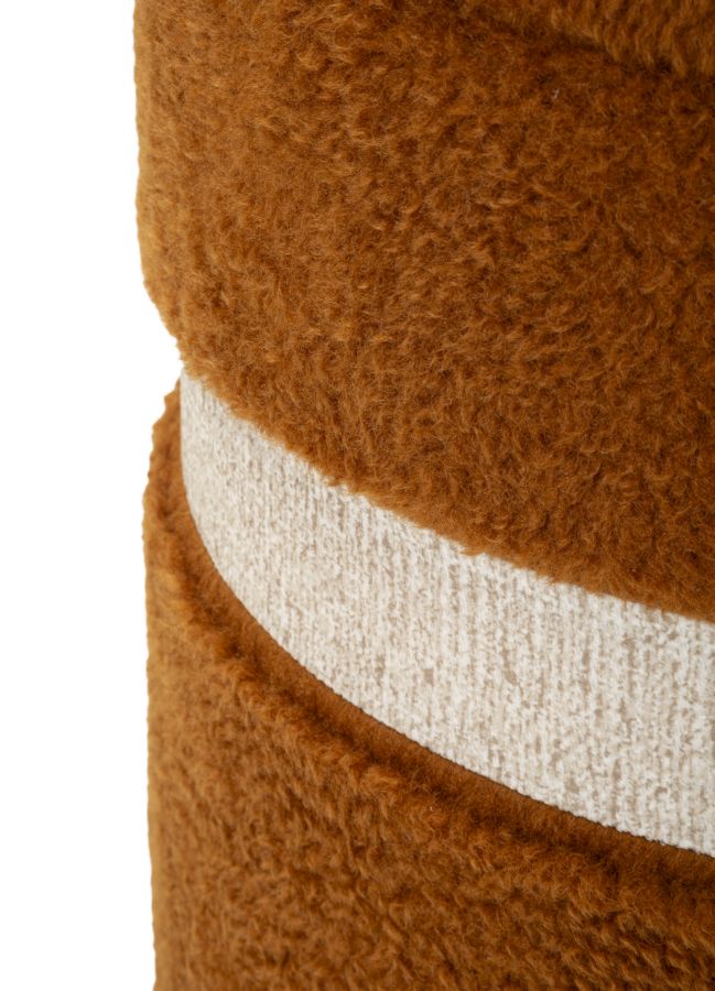 Set van 2 bruine opbergpoefs cm ø 40x47-32x38