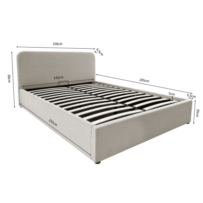 Calicosy - Bed met opbergruimte Livy - 205 cm - Beige