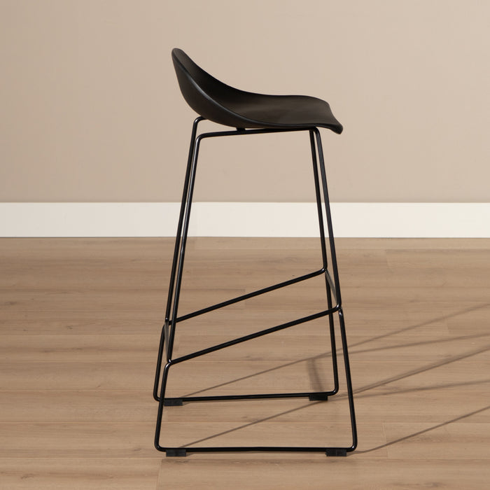 Livin24 Barkruk Ellen zwart Scandinavisch design 76 cm - Barkrukken