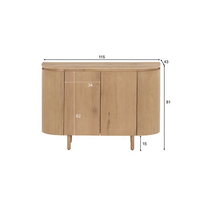 Livingfurn - Dressoir Naturel Eiken - 115x43x81cm - Tobago