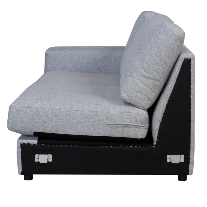 DÉJA Living - U-Bank Lichtgrijs Stof - 382x287x89cm - Arden