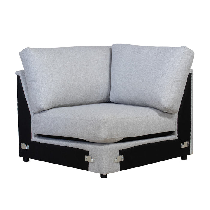 DÉJA Living - U-Bank Lichtgrijs Stof - 382x287x89cm - Arden