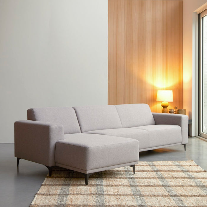 Tikamoon - Lars - Hoekbank links in grijze stof 300 x 150 cm