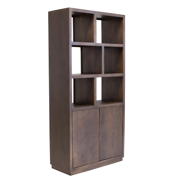 Giga Meubel - Vakkenkast Donkerbruin Hout - 100x45x210cm - Luxurious