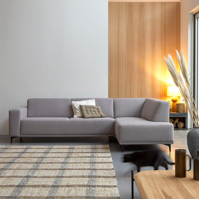 Tikamoon - Lars - Hoekbank rechts in grijze stof 295 x 185 cm