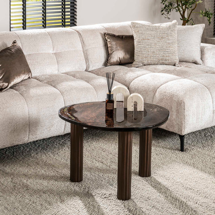 Giga Meubel - Salontafel Koper Glas - 70x59x45cm - Eclipse