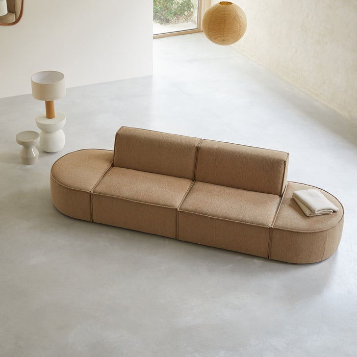 Tikamoon - Modulaire 2-zitsofa Dario in camelkleurige stof