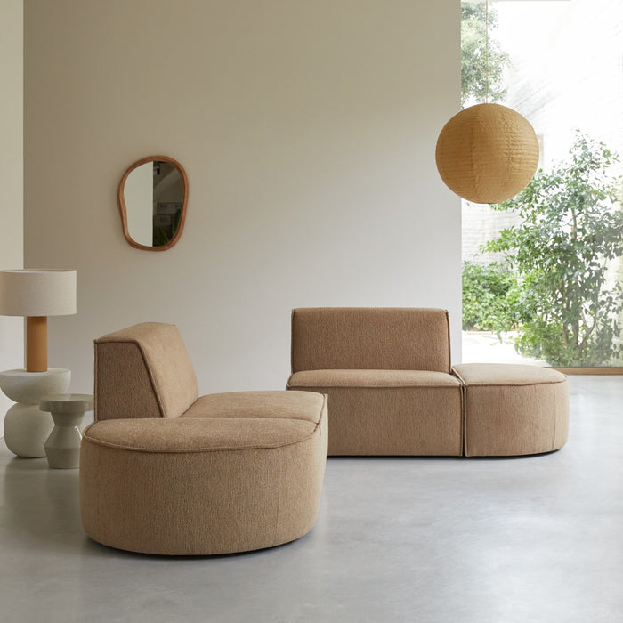 Tikamoon - Modulaire 2-zitsofa Dario in camelkleurige stof