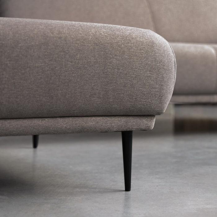 Tikamoon - Finn - Hoekbank links in taupegrijs stof 270 x 180 cm