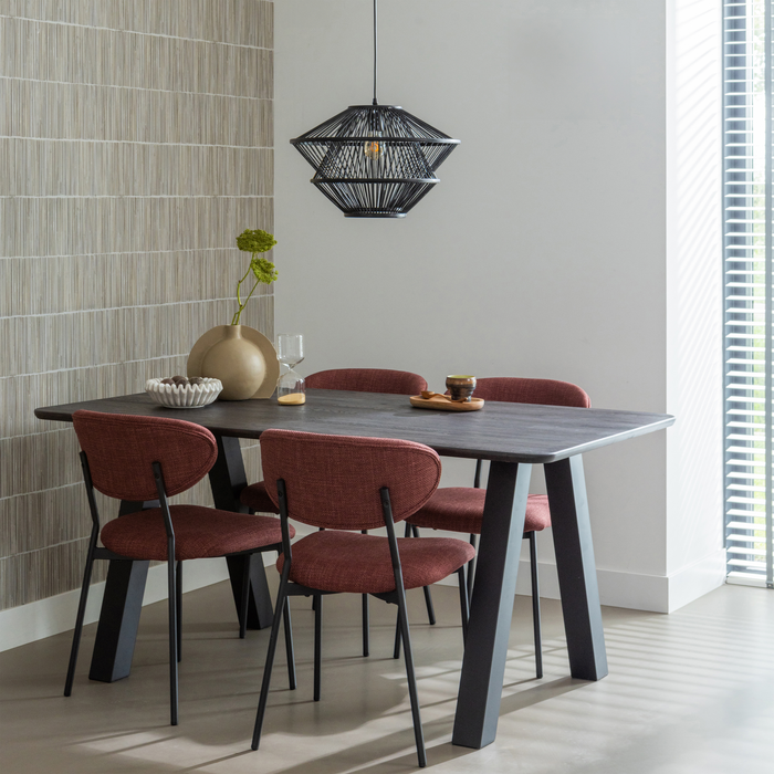 WOOOD Tablo Eettafel Afgerond Vingerlas - Eiken - Mystic Brown -160x90