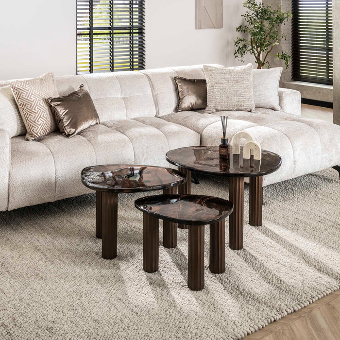 Giga Meubel - Salontafel Koper Glas - 62x45x40cm - Eclipse