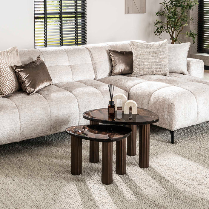 Giga Meubel - Salontafel Koper Glas - 62x45x40cm - Eclipse