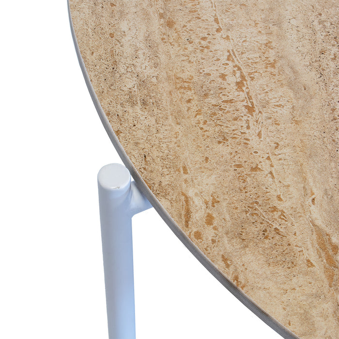 Giga Meubel - Salontafel Wit Metaal - Sintered Stone - Set van 2 - Abano