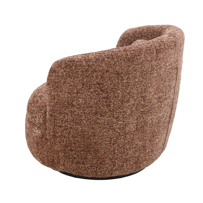 Livingfurn - Fauteuil Rood Stof|Staal - Draaibaar - 85x84x76cm - Britt