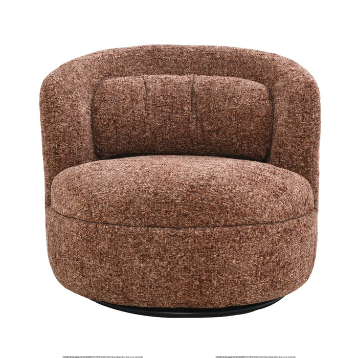 Livingfurn - Fauteuil Rood Stof|Staal - Draaibaar - 85x84x76cm - Britt