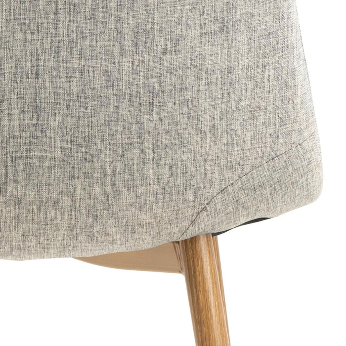 Giga Living - Eetkamerstoel - Lichtgrijs|Naturel - Zithoogte 46cm - Duvra - Set van 4