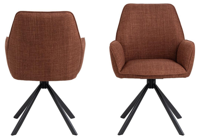 Giga Living - Eetkamerstoel - Terracotta - Lugo - Set van 2