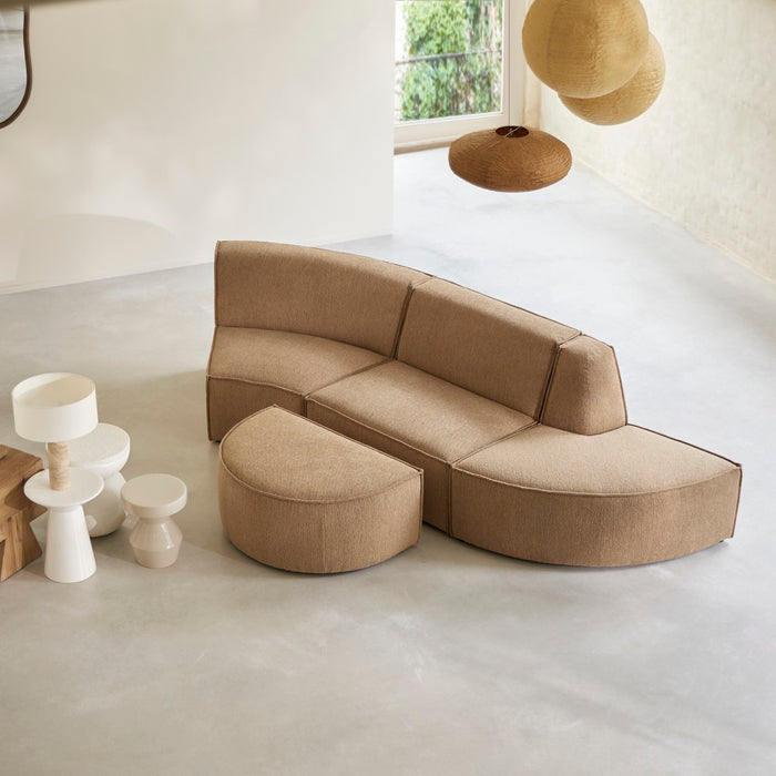 Tikamoon - Modulaire fauteuil Dario in camelkleurige stof