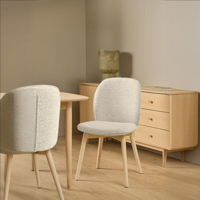 Giga Living - Eetkamerstoel - Beige - Stof - Zithoogte 50cm - Sterridge - Set van 2