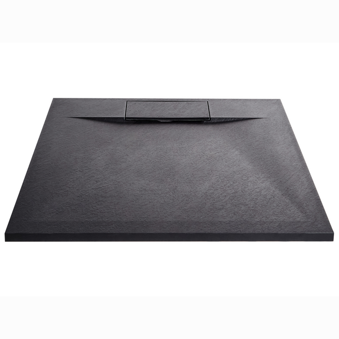 Beliani-AZZURRO-Douchebak-Zwart-80 x 80 x 3 cm-SMC (kunststof)