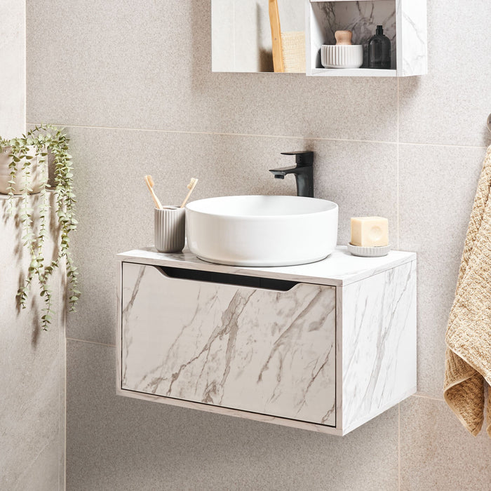 Beliani - PETROLINA - Wastafelkast - Wit - Vezelplaat