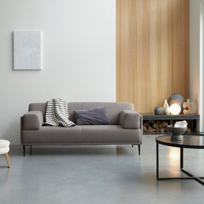 Tikamoon - Finn - Stoffen driezitsbank, taupegrijs