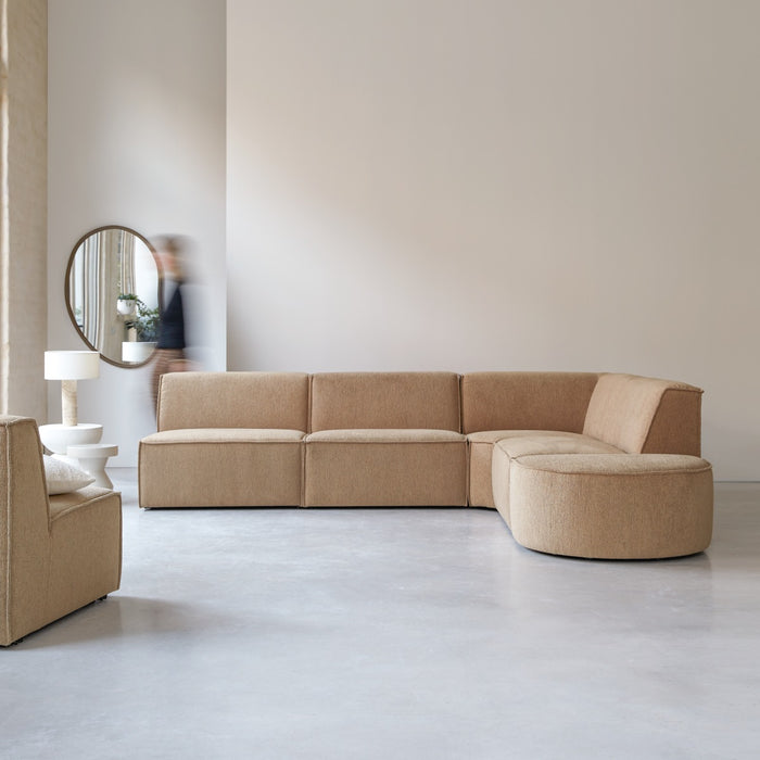 Tikamoon - Modulaire 5|6-zits hoekbank Dario in camelkleurige stof