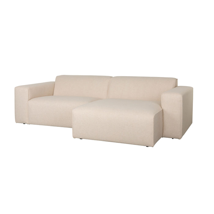 Zuiver Sofa Milka 3-zitsbank Chaise longue Rechts Zand - Crème