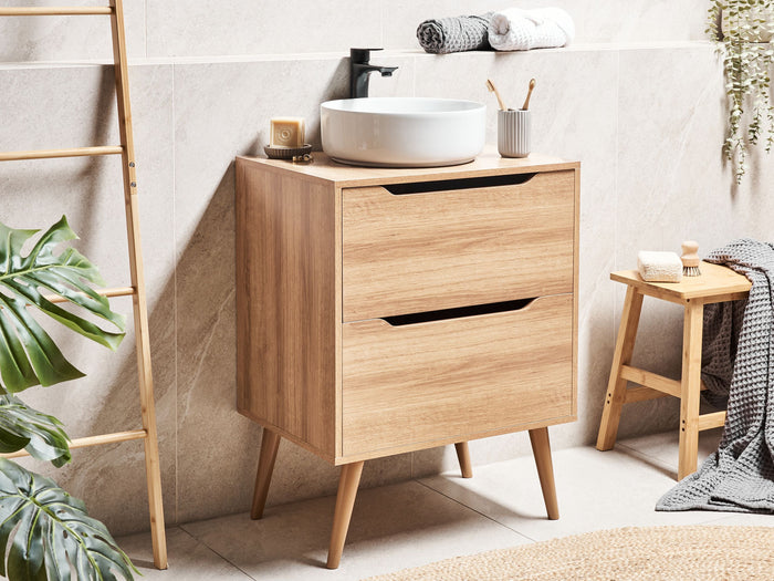 Beliani - CARIACICA - Wastafelkast - Lichtbruin - 60 x 80 cm - MDP