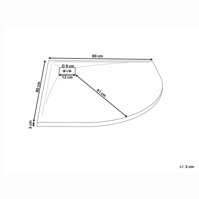 Beliani - PARON - Douchebak - Wit - 80 x 80 x 3 cm - SMC (kunststof)