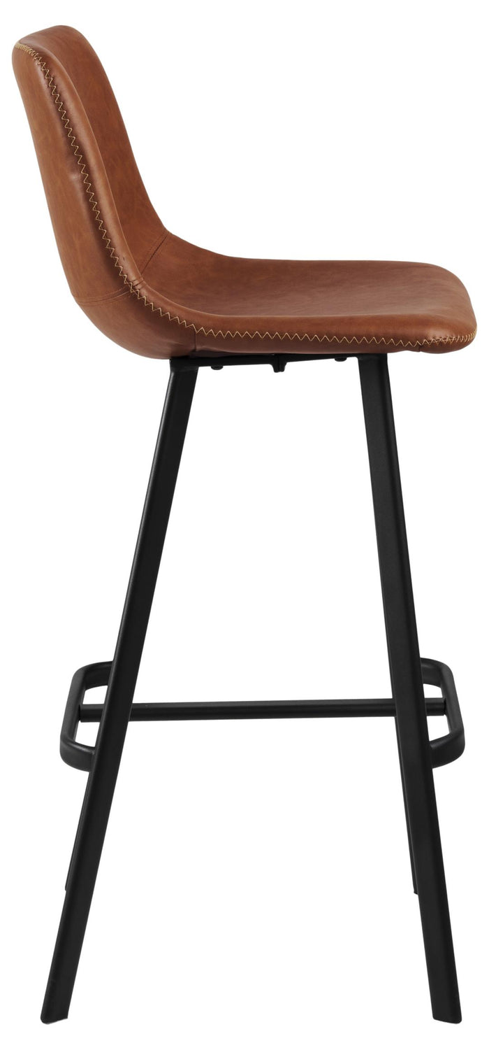 Giga Living - Barkruk - Brandy PU leer - Zithoogte 76,5cm - Isdal - Set van 2