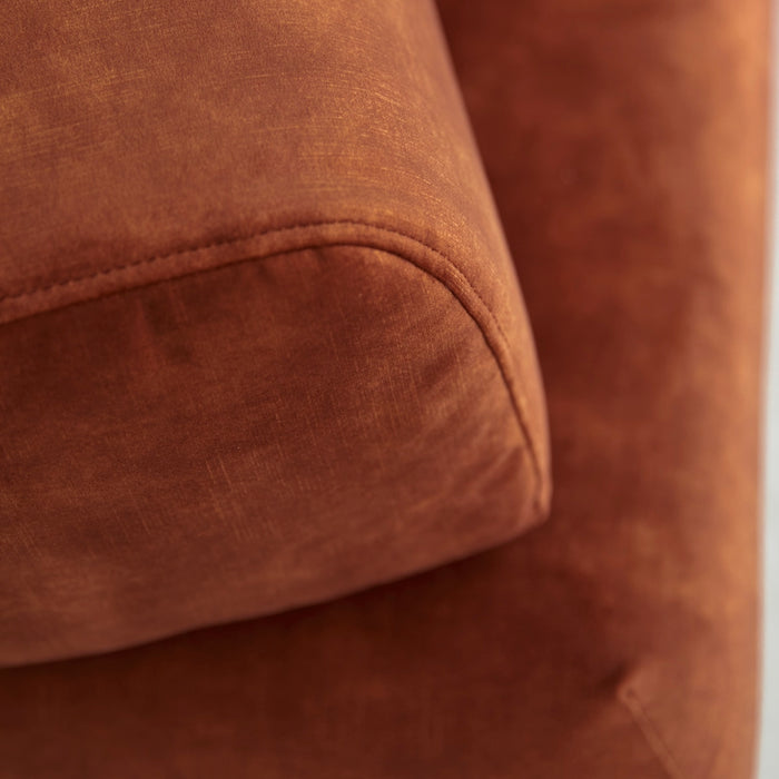 Tikamoon - Hoekbank met hoek links in terracottabruin fluweel 270 x 180 cm Finn, 4-zit