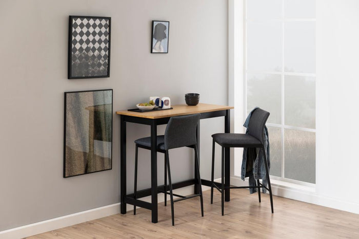 Giga Living - Barstoel Grijs Stof - Zithoogte 67cm - Grondal - Set van 2