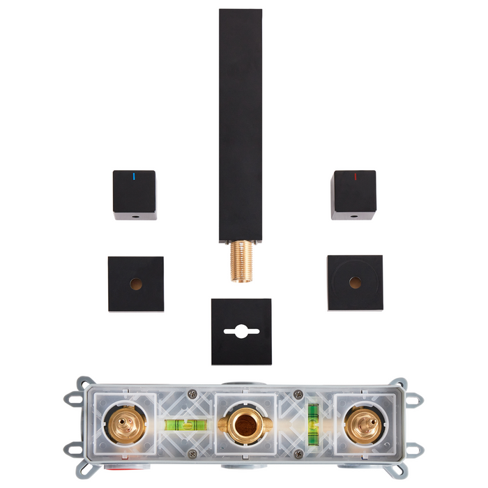Beliani - PAILON - Wandgemonteerde mengkraan - Zwart - Messing