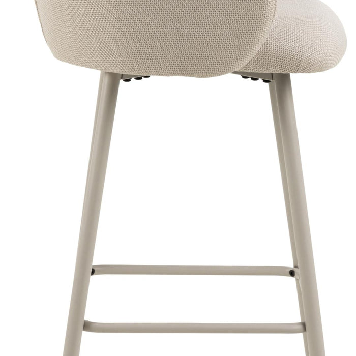 Giga Living - Barkruk - Beige Stof - Zithoogte 78cm - Skive - Set van 2