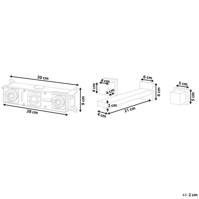 Beliani - PAILON - Wandgemonteerde mengkraan - Zwart - Messing