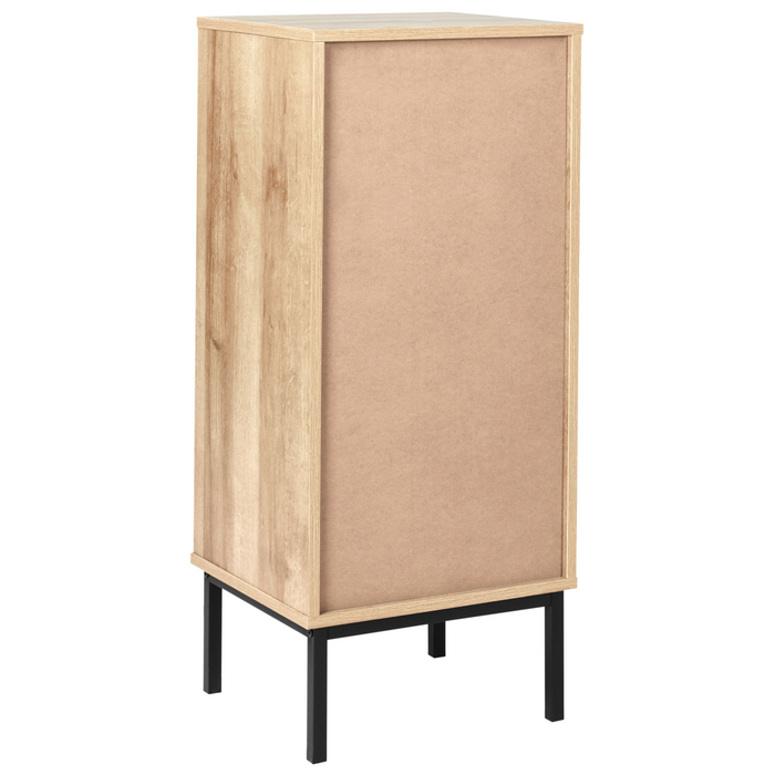 Beliani-ROSELL-Staande badkamerkast-Lichthout-40 x 92 cm-Vezelplaat