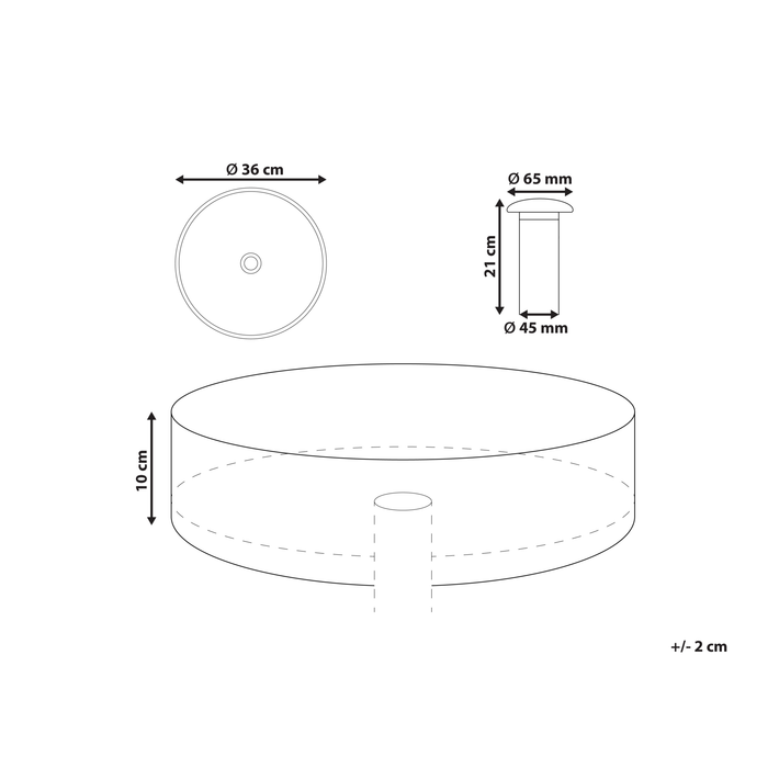 Beliani - TOLOSA - Wastafel - Groen - Solide ondergrond