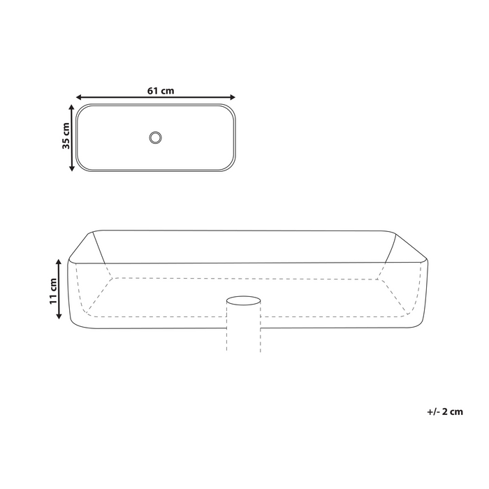 Beliani - XERT - Wastafel - Wit - 61 x 35 cm - Keramiek