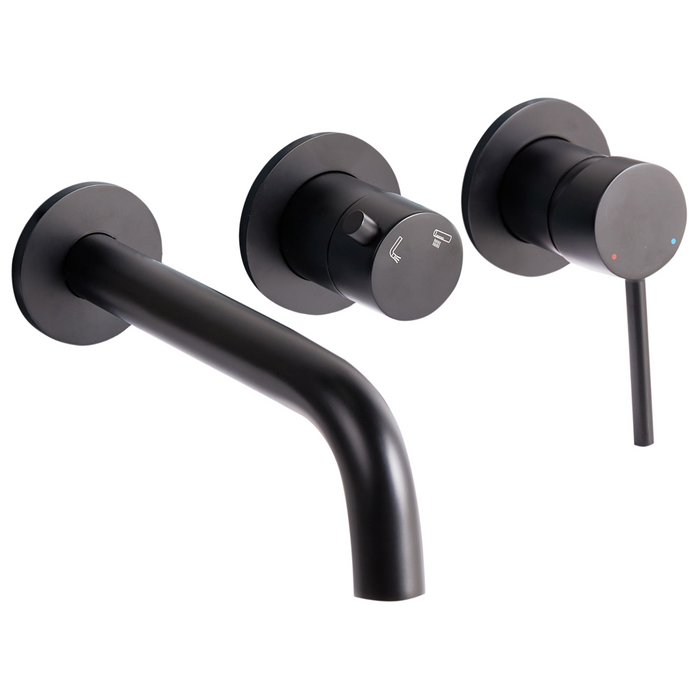 Beliani - JAVIRA - Wandgemonteerde badmengkraan - Zwart - Messing