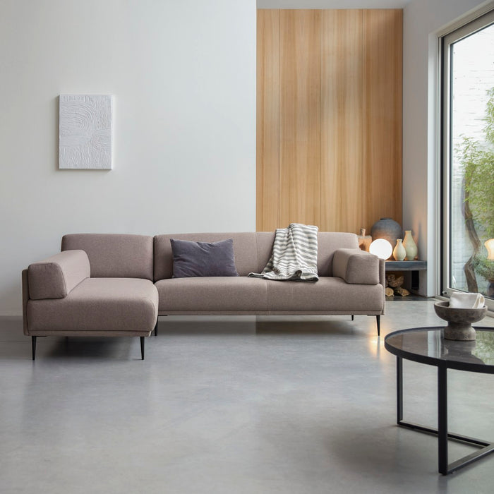 Tikamoon - Finn - Hoekbank links in taupegrijs stof 270 x 180 cm