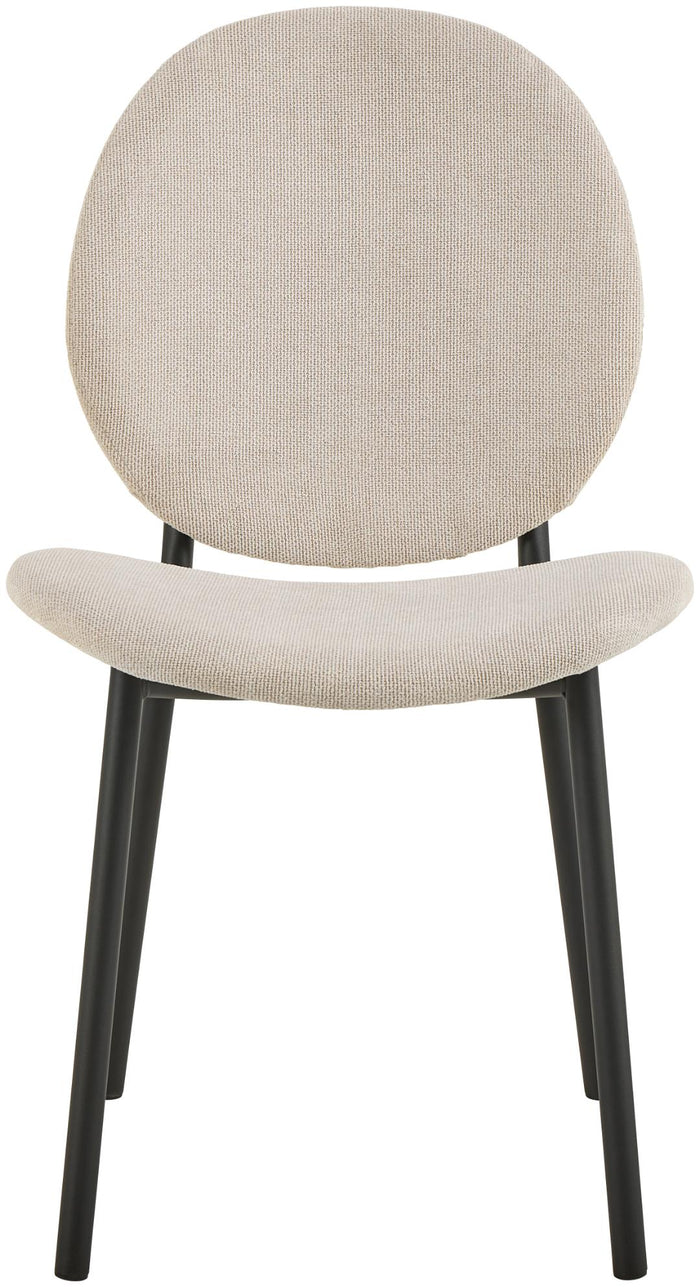 Giga Living - Eetkamerstoel - Beige - Stof - Zithoogte 46,5cm - Elda - Set van 2