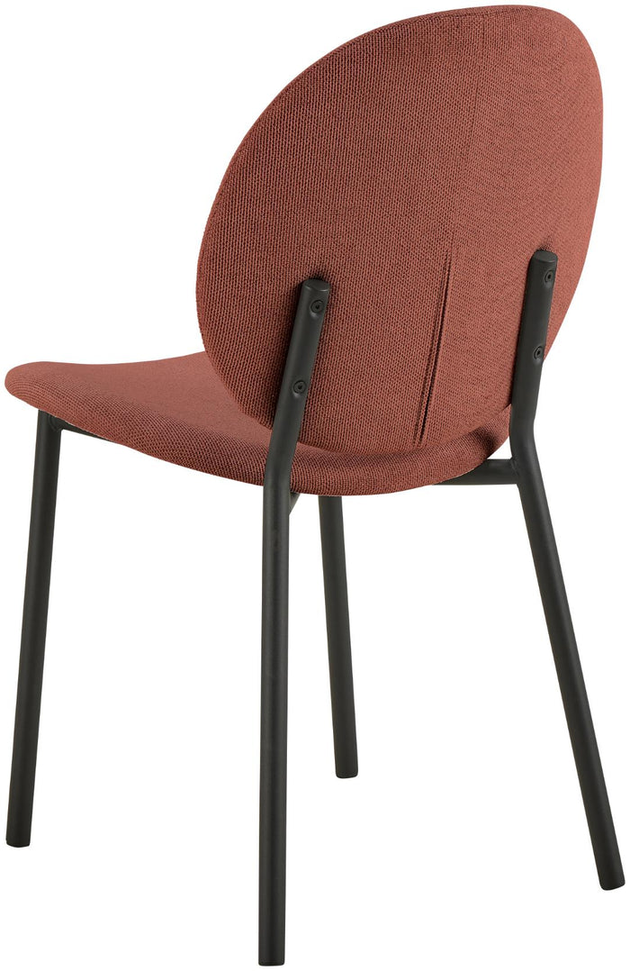 Giga Living - Eetkamerstoel - Terracotta - Stof - Zithoogte 46,5cm - Elda - Set van 2