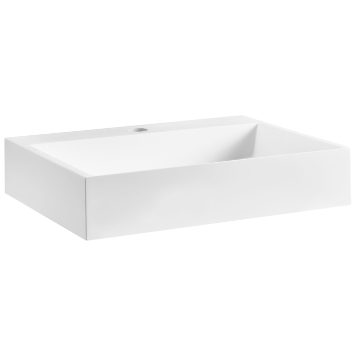 Beliani - QUENKO - Wastafel - Wit - 60 x 38 cm - Mineraalgietwerk