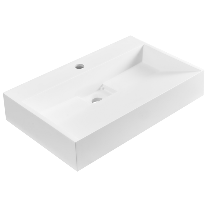 Beliani - QUENKO - Wastafel - Wit - 60 x 38 cm - Mineraalgietwerk