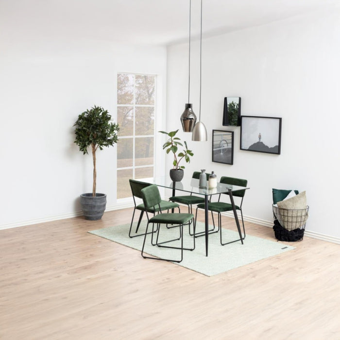 Giga Living - Eetkamerstoel - Groen - Stof - Zithoogte 46cm - Naver - Set van 2