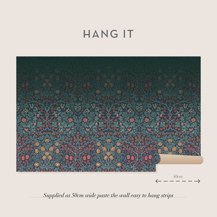 William Morris at Home Fotobehang Blackthorn Navy