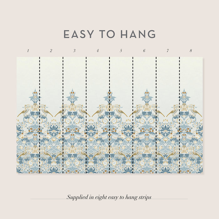 William Morris at Home Fotobehang Strawberry Thief Soft Blue