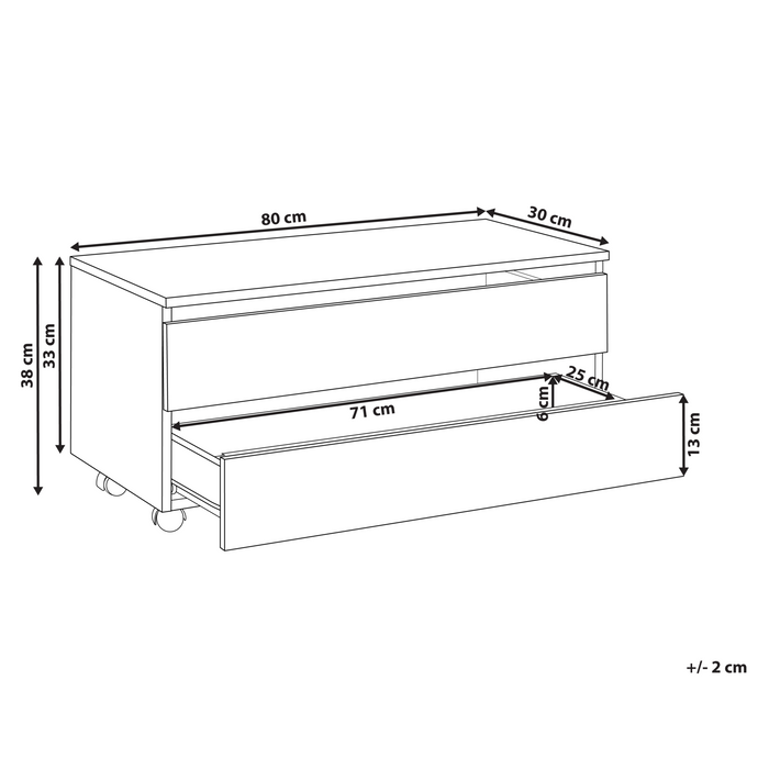 Beliani - TERESINA - Badkamerkast op wieltjes - Wit - MDP